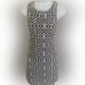 Jude Connally Navy and White Sheath Dress-S navy /white , nylon spandex